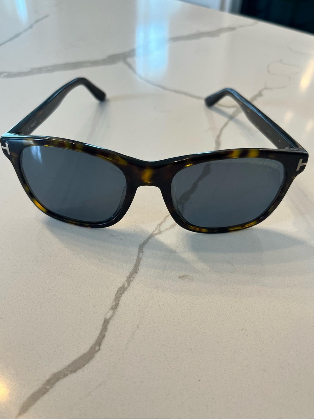 Tom Ford Tortoiseshell Frame Sunglasses with Dark Gray Lenses